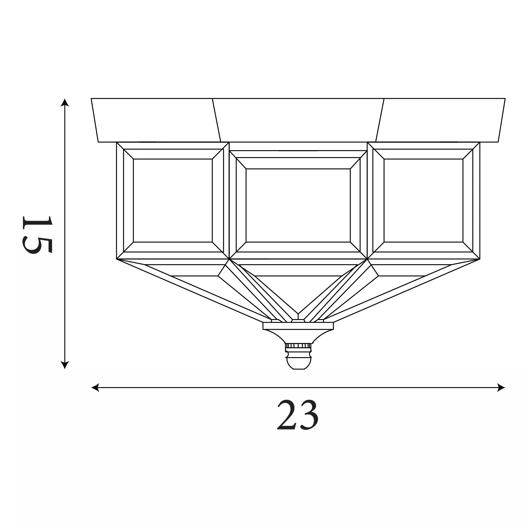 Searchlight Brass & Clear Glass Flush Ceiling Light