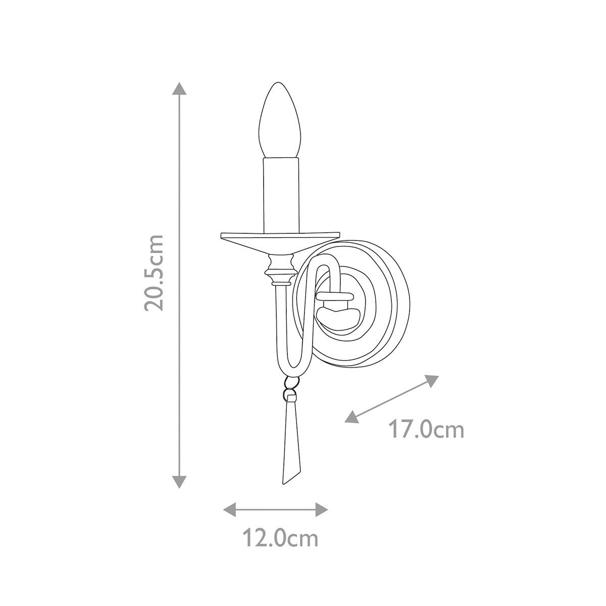Elstead Finsbury Park Chrome 1 Light Wall Light