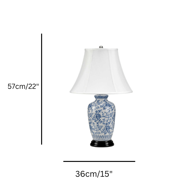 Elstead Blue Ginger Jar Ceramic Table Lamp  size guide