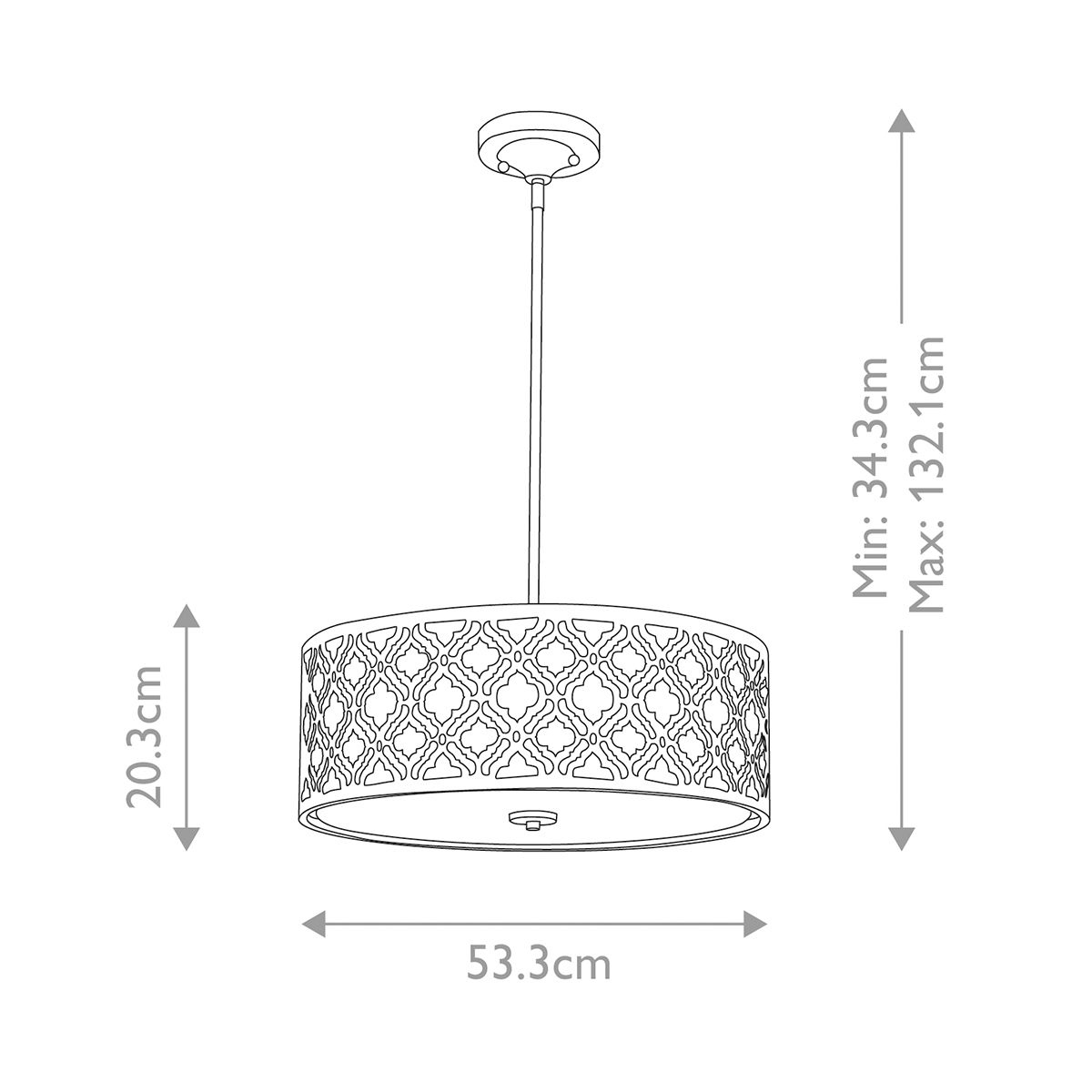 Gilded Nola Arabella 3 Light Duo-Mount Large Pendant