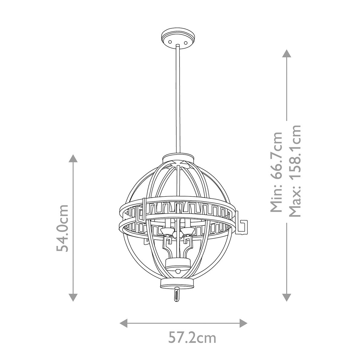 Gilded Nola Lemuria 3 Light Gold Globe Ceiling Pendant