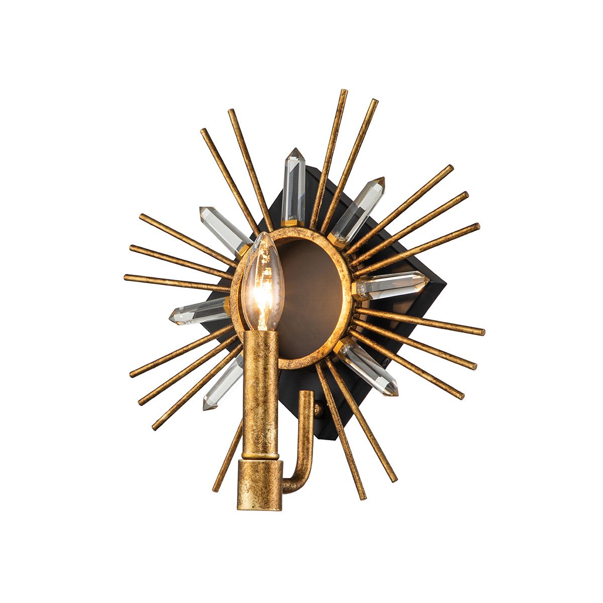 Sun King Gold Leaf Modern Wall Light GN-SUN-KING-1-G by Gilded Nola