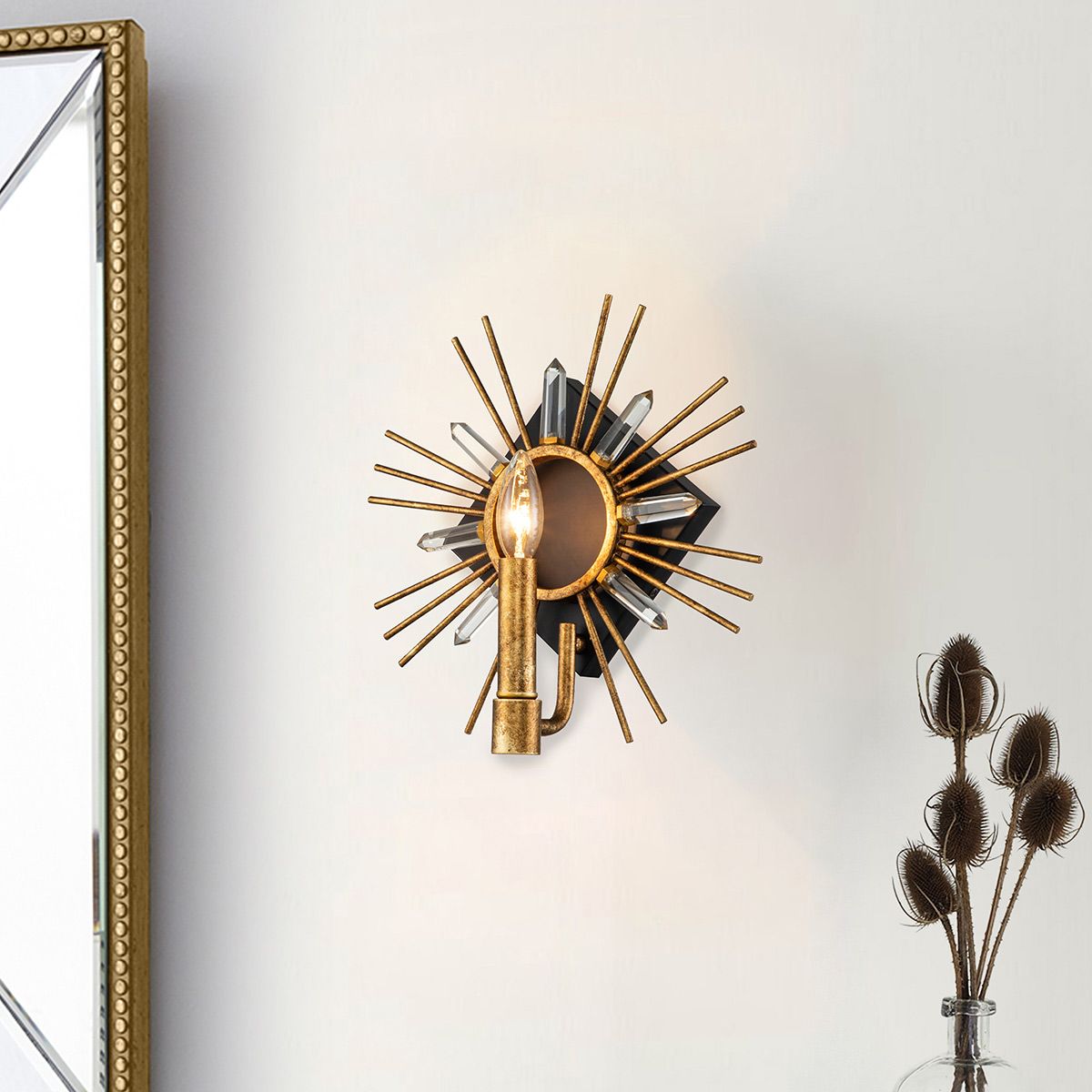 Sun King Gold Leaf Modern Wall Light