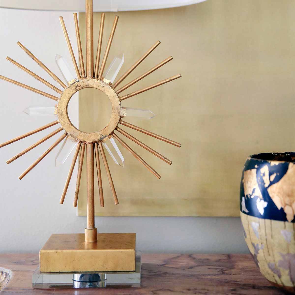 Sun King 1 Light Gold Leaf Table Lamp