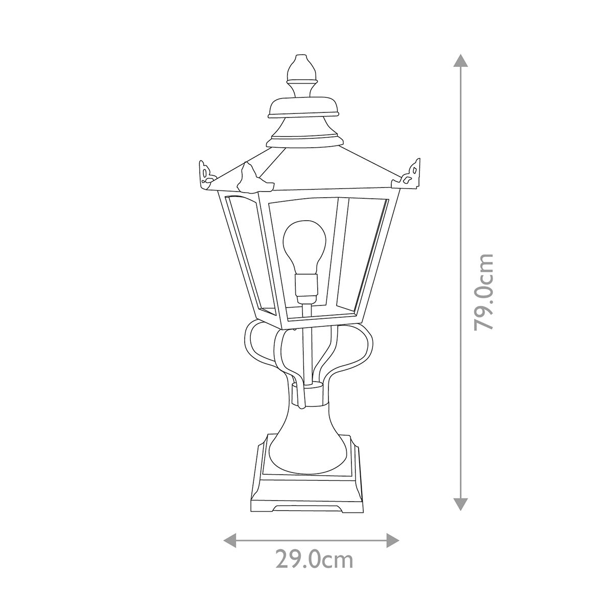Elstead Grampian Black Outdoor Pedestal Lantern