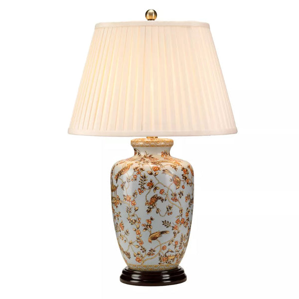 Elstead Gold Birds & Berries Ceramic Table Lamp