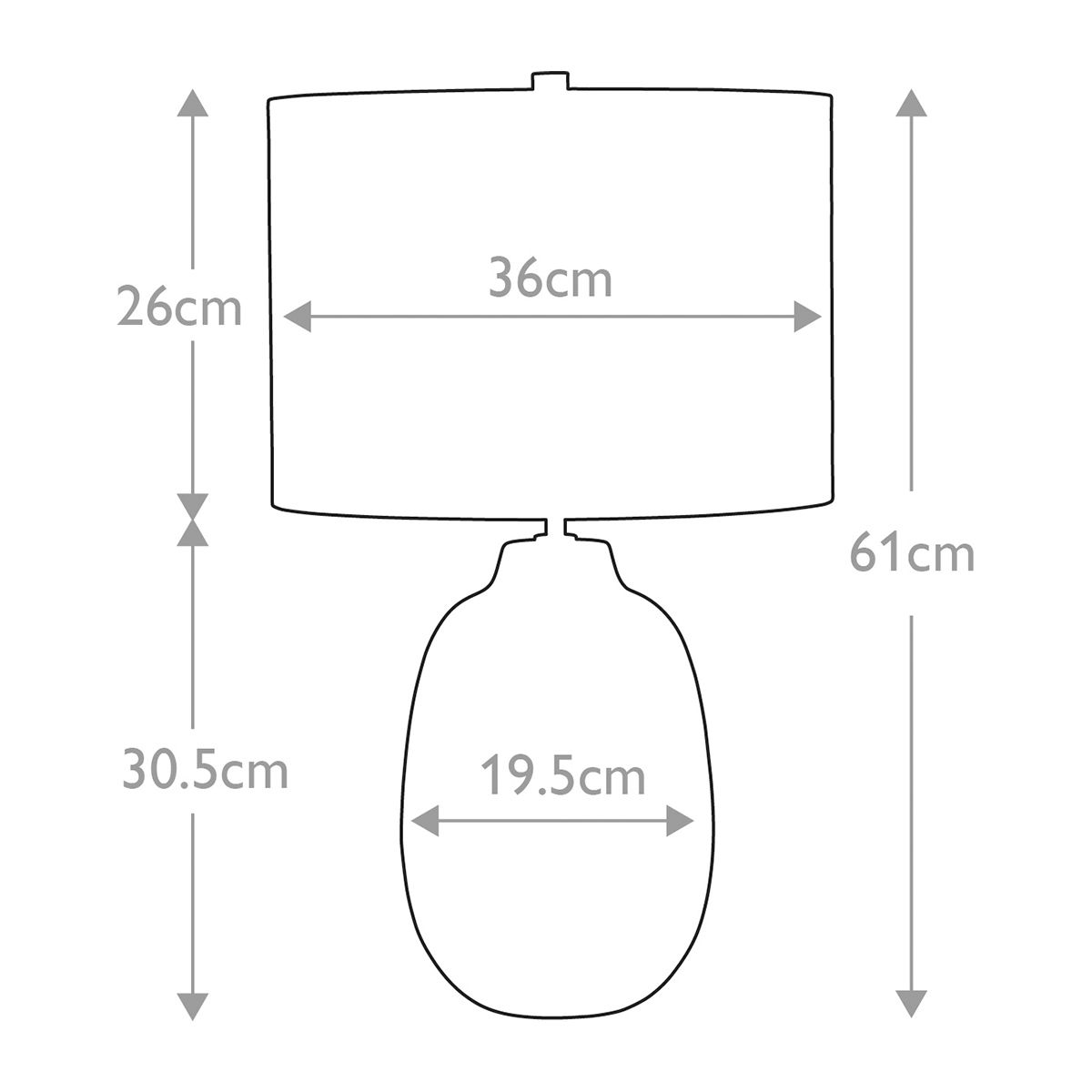 Grange Park Grey & Brown Ceramic Table Lamp