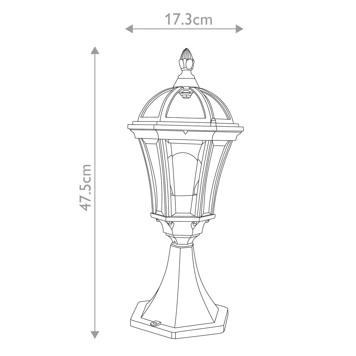 Elstead Ledbury Black Outdoor Pedestal Lantern