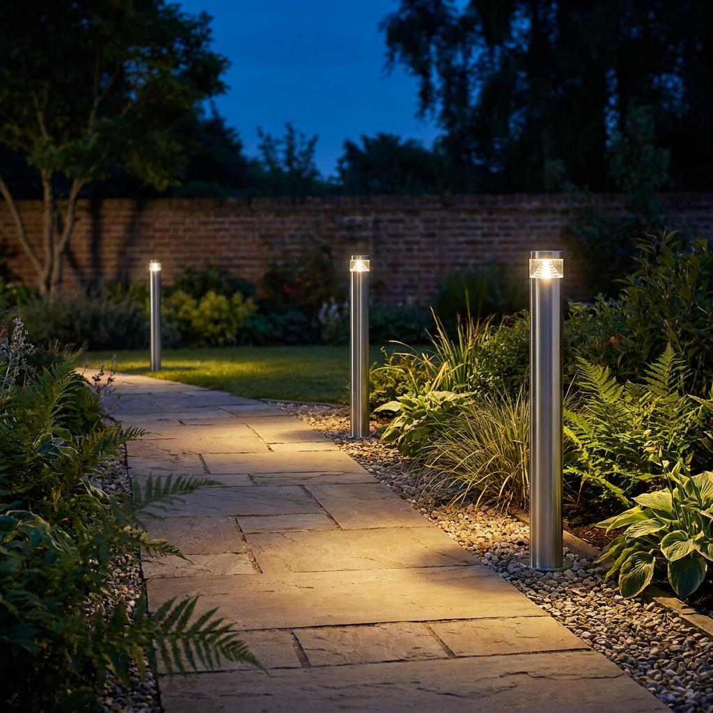 Pyramid Steel Bollard Light IP44 3.3W