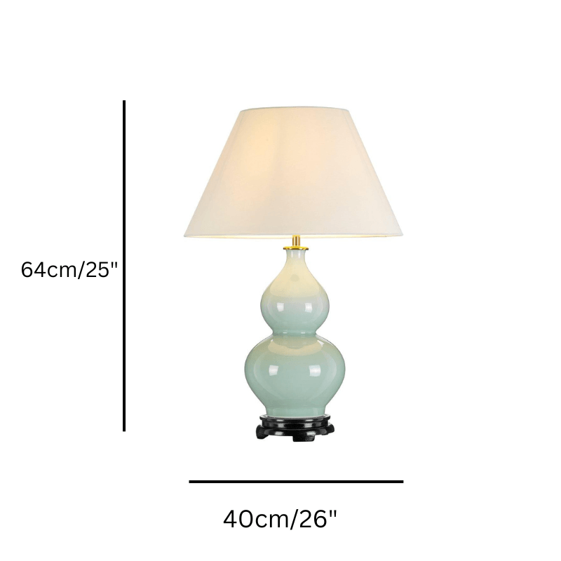 Harbin Celadon Ceramic Table Lamp - Off-White Shade