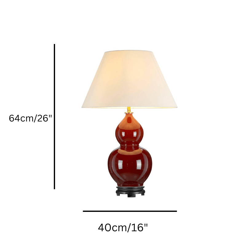 Harbin red Ceramic Table Lamp. size