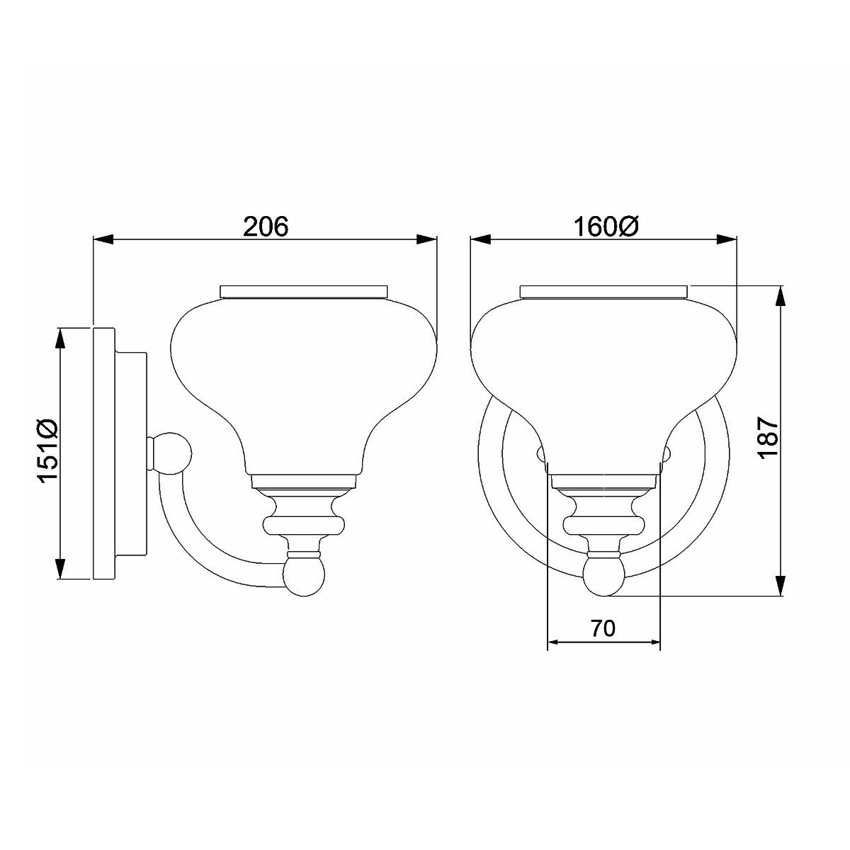 Hinkley Ainsley 1 Light Brass Bathroom Wall Light