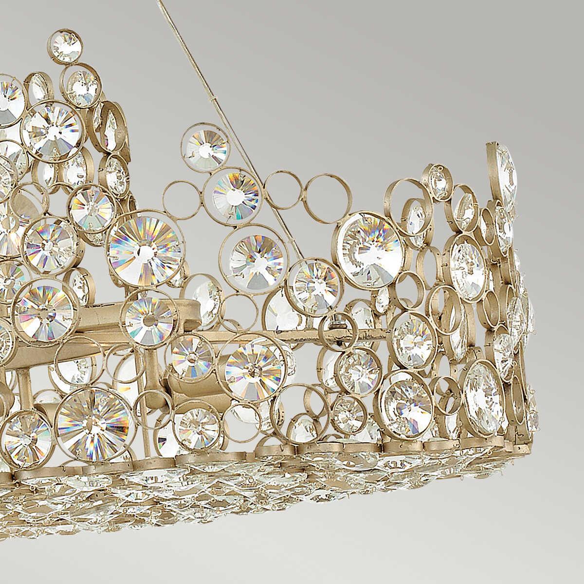 Hinkley Anya Linear Chandelier Ceiling Light - Silver Leaf-warehouse-180926