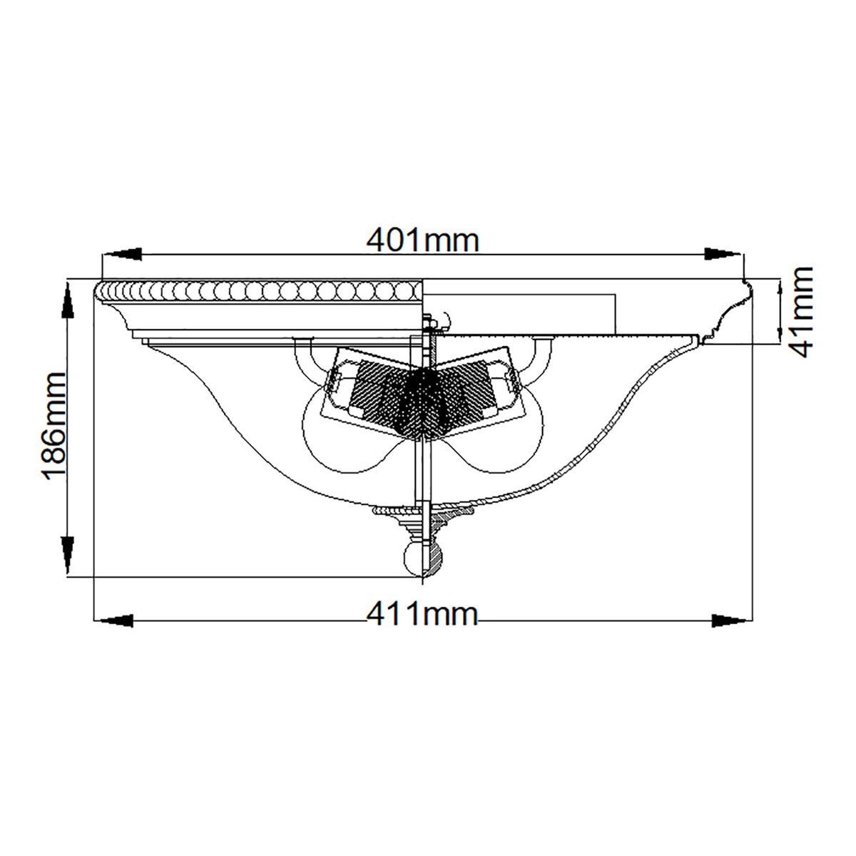 Hinkley Cambridge Brass Flush Ceiling Light