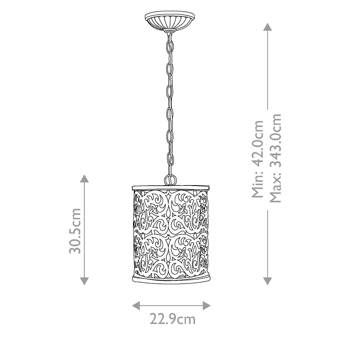 Hinkley Carabel Mini Brushed Champagne Ceiling Pendant