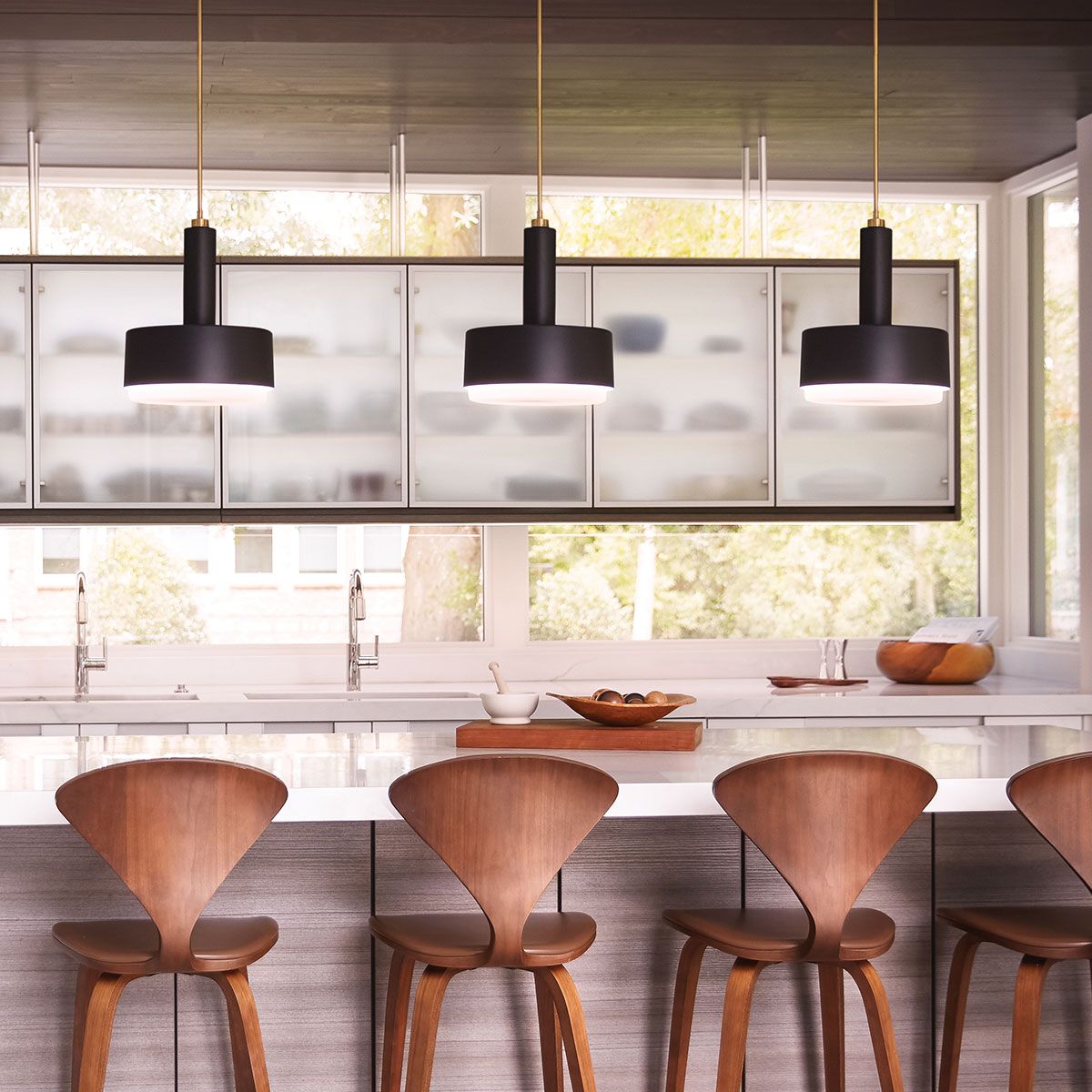 Hinkley Cedric Medium Black Flush Ceiling Light