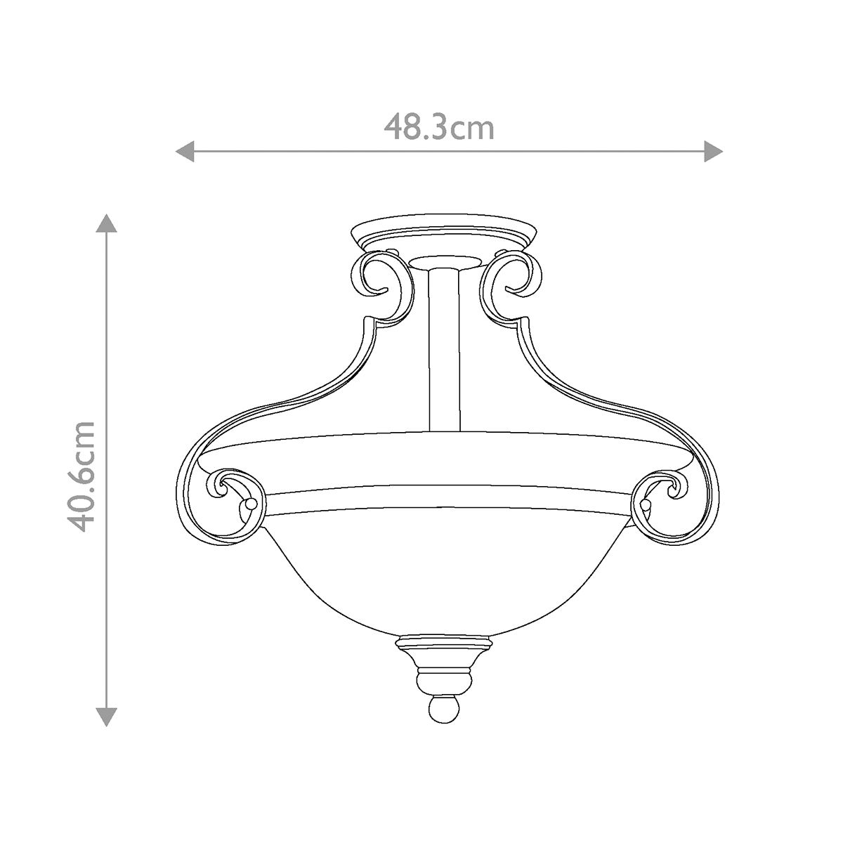 Hinkley Cello Bronze Semi Flush Ceiling Light