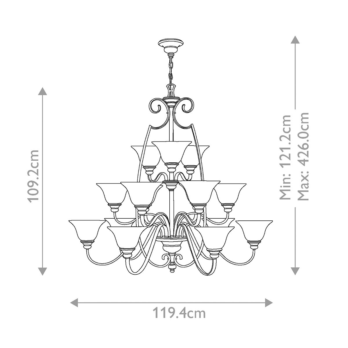 Hinkley Cello 15 Light Antique Bronze Chandelier