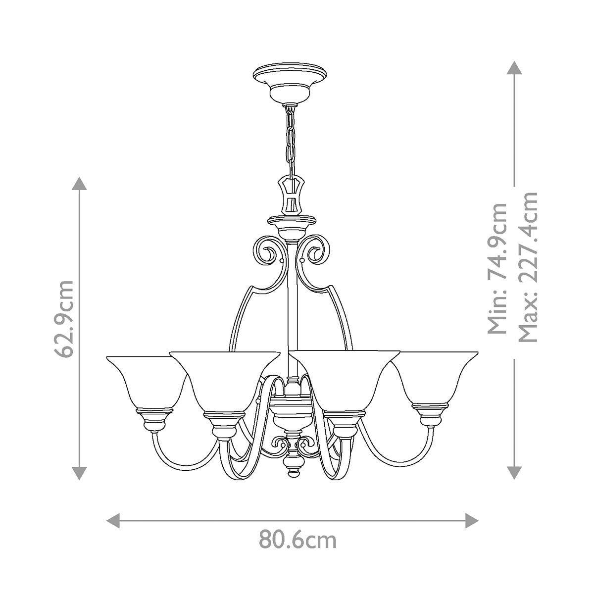 Hinkley Cello Antique Bronze 6 Light Chandelier