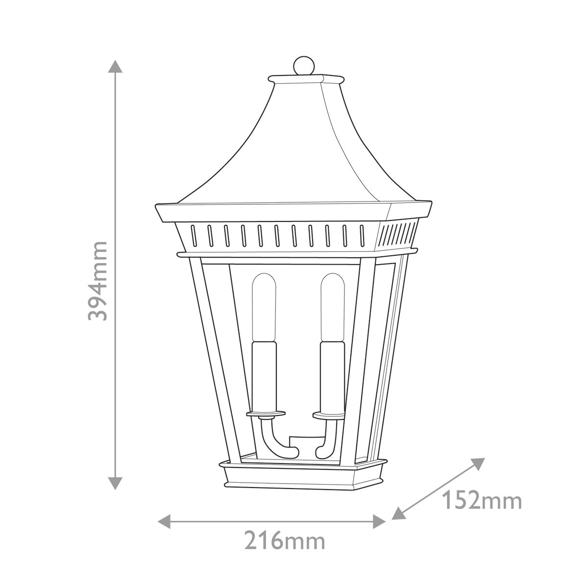 Hinkley Chapel Hill Outdoor Half Wall Lantern