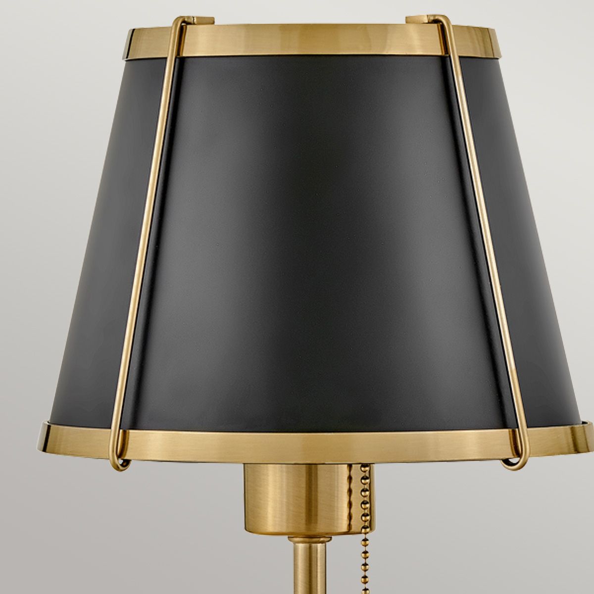 Hinkley Clarke Brass Wall Light with Pull switch & Black Shade