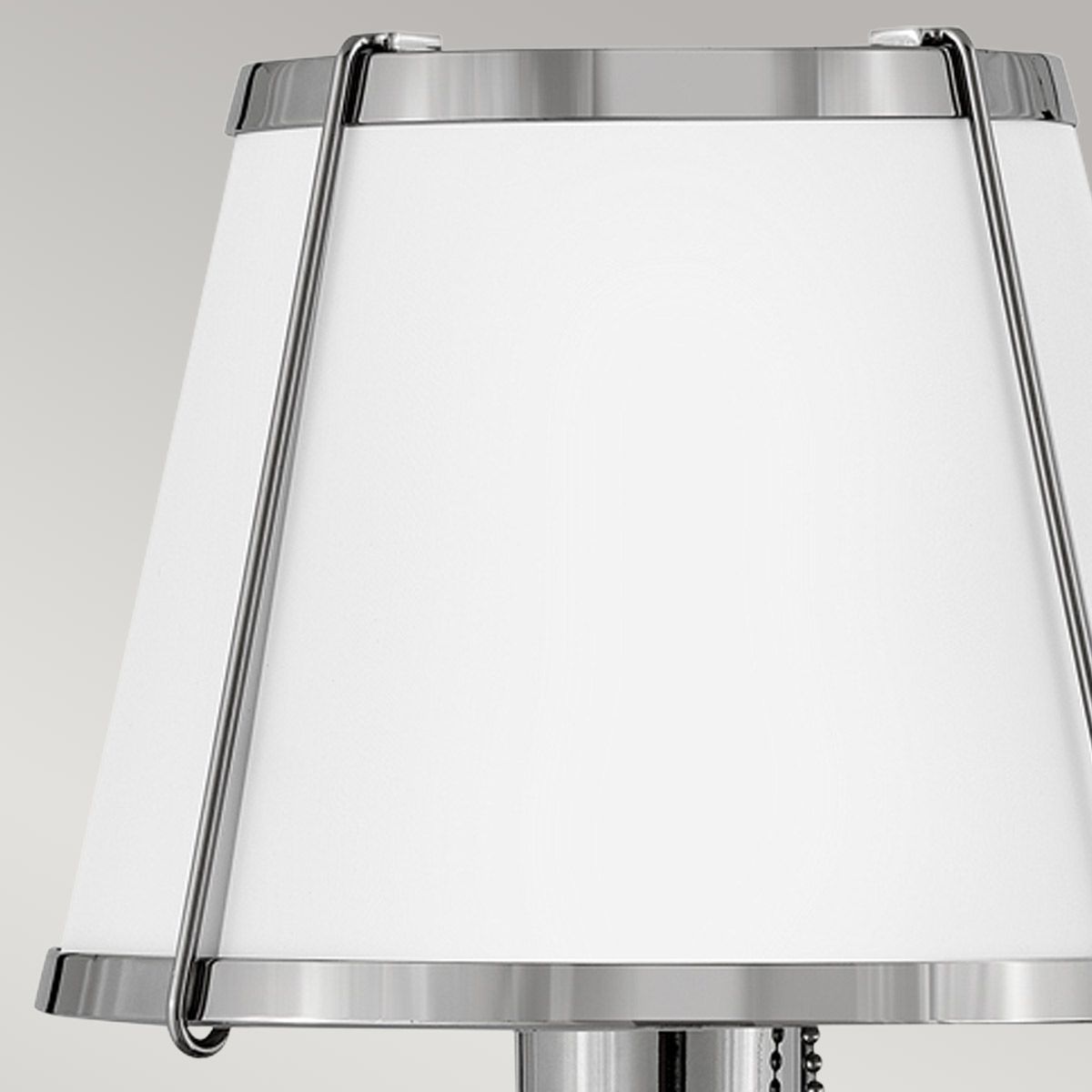 Hinkley Clarke Polished Nickel Wall Light with Pull switch & White Shade