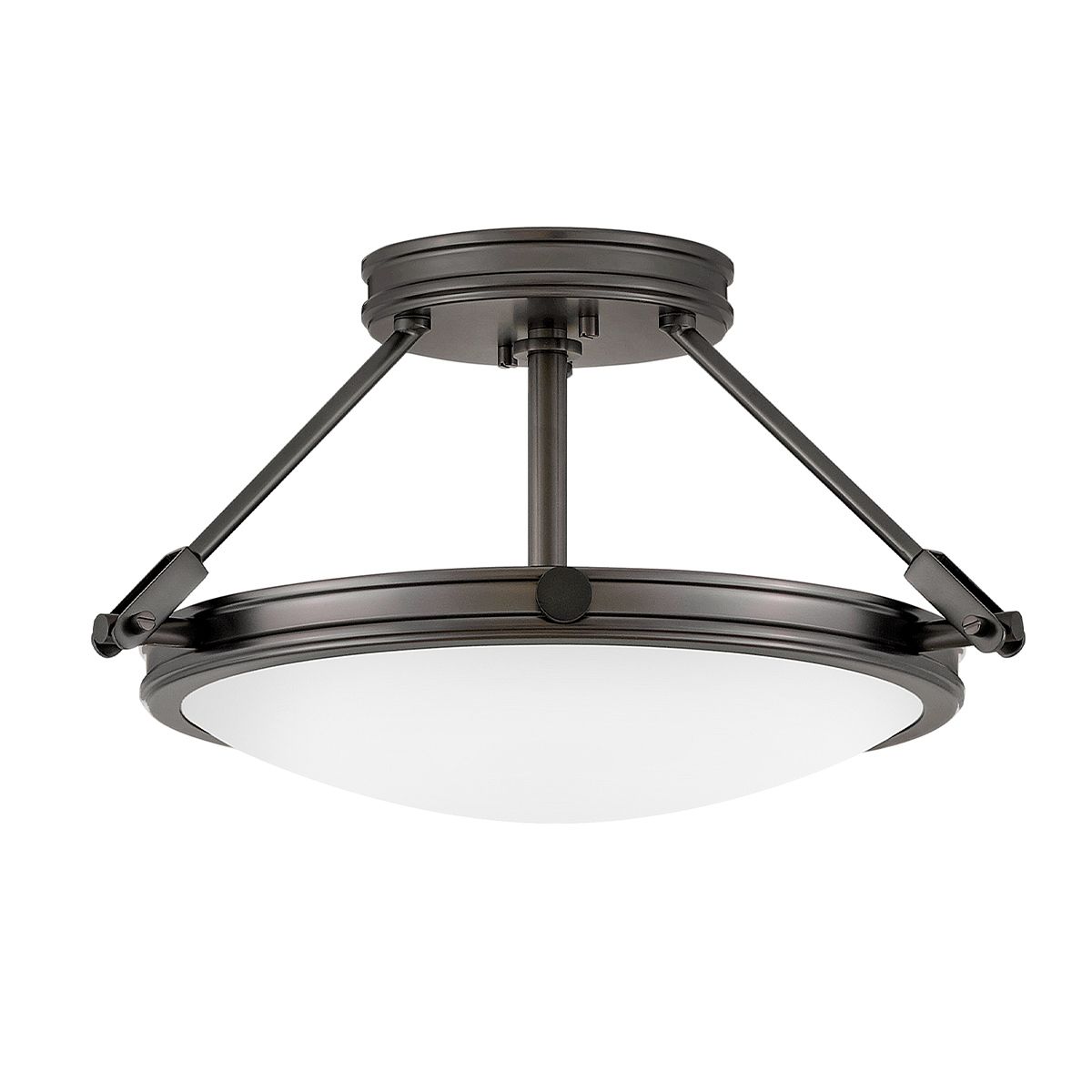 Collier Black Small Semi Flush Ceiling Light