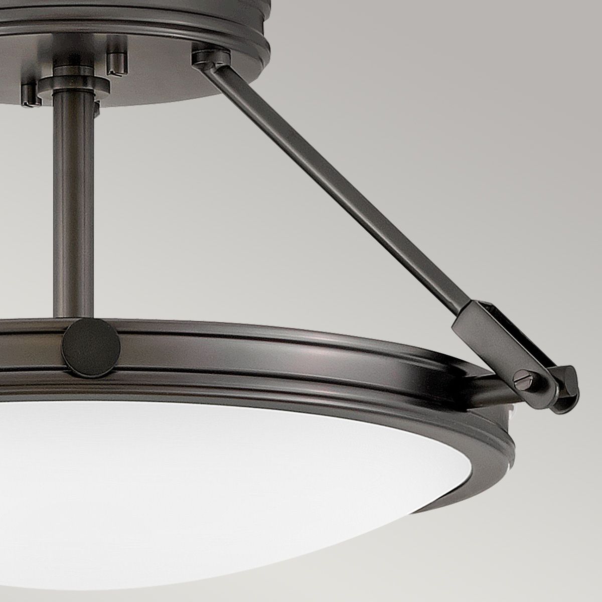 Collier Black Small Semi Flush Ceiling Light