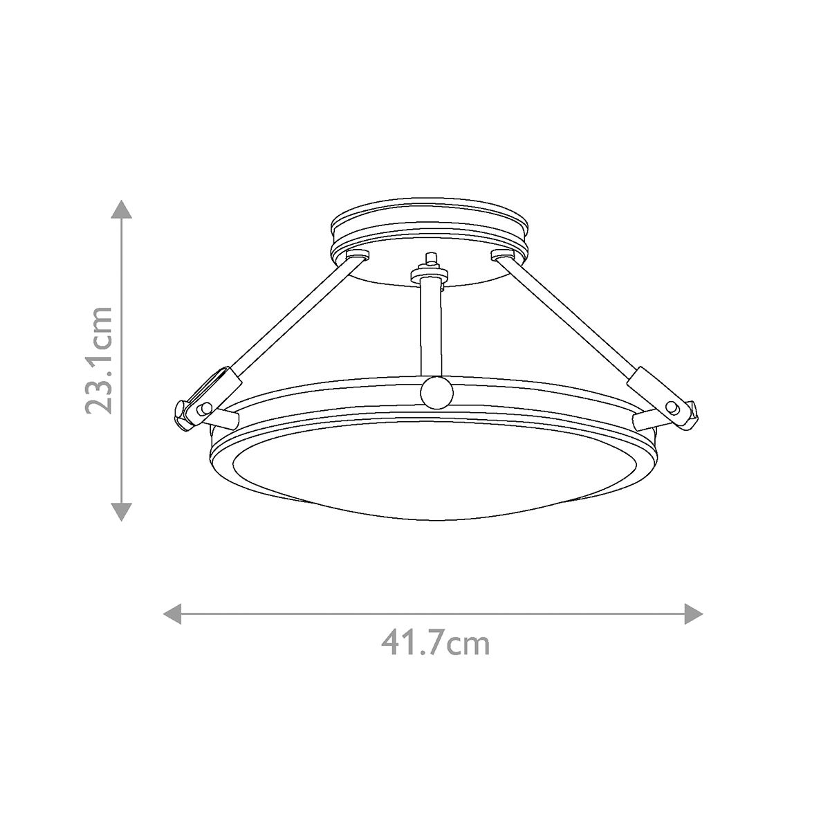 Hinkley Collier 3 Light Semi-Flush Brass Ceiling Light