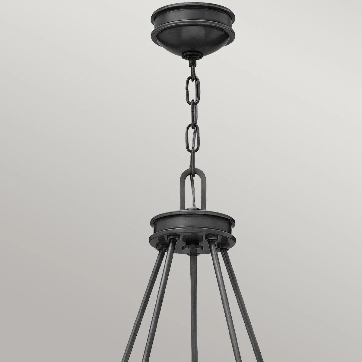Collier 5 Light Black Chandelier with Seeded Glass Shades