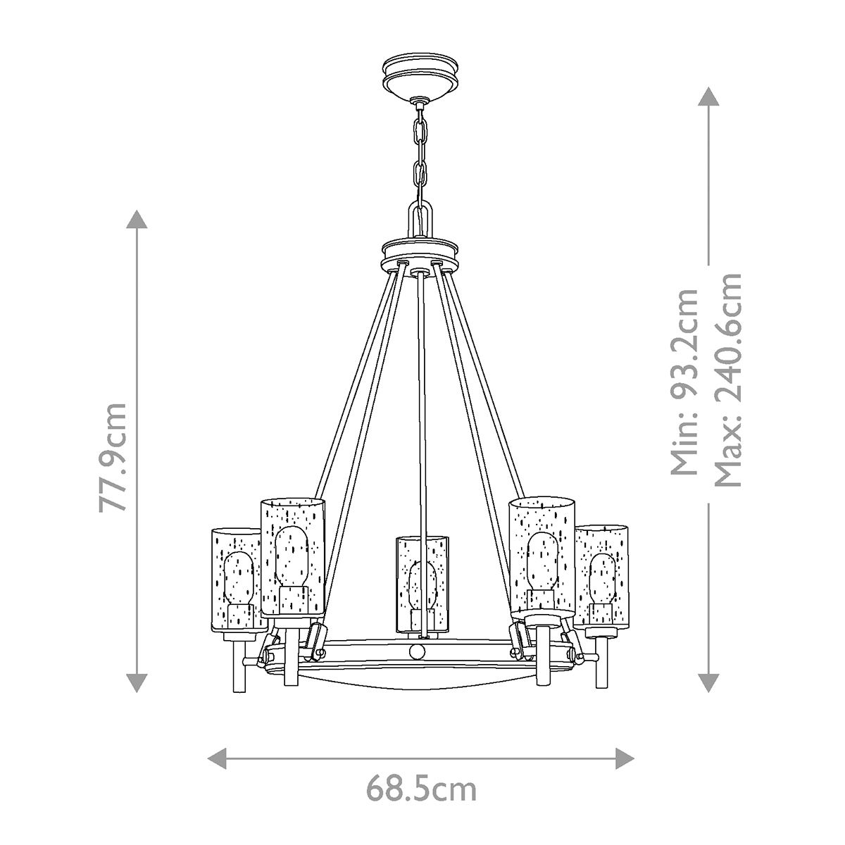 Hinkley Collier 5 Light Brass Chandelier Ceiling Light
