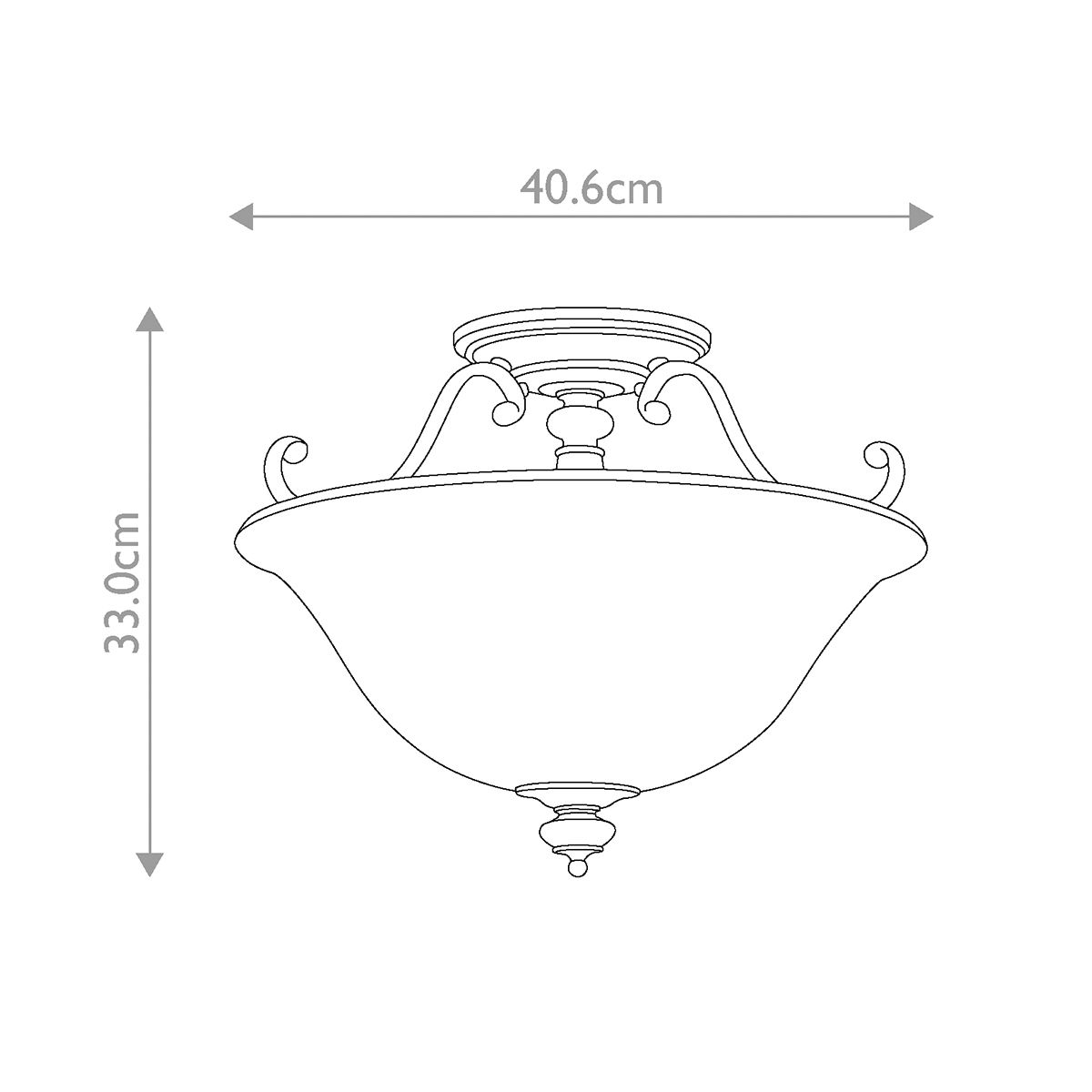 Hinkley Dunhill Bronze Semi-Flush Ceiling Light