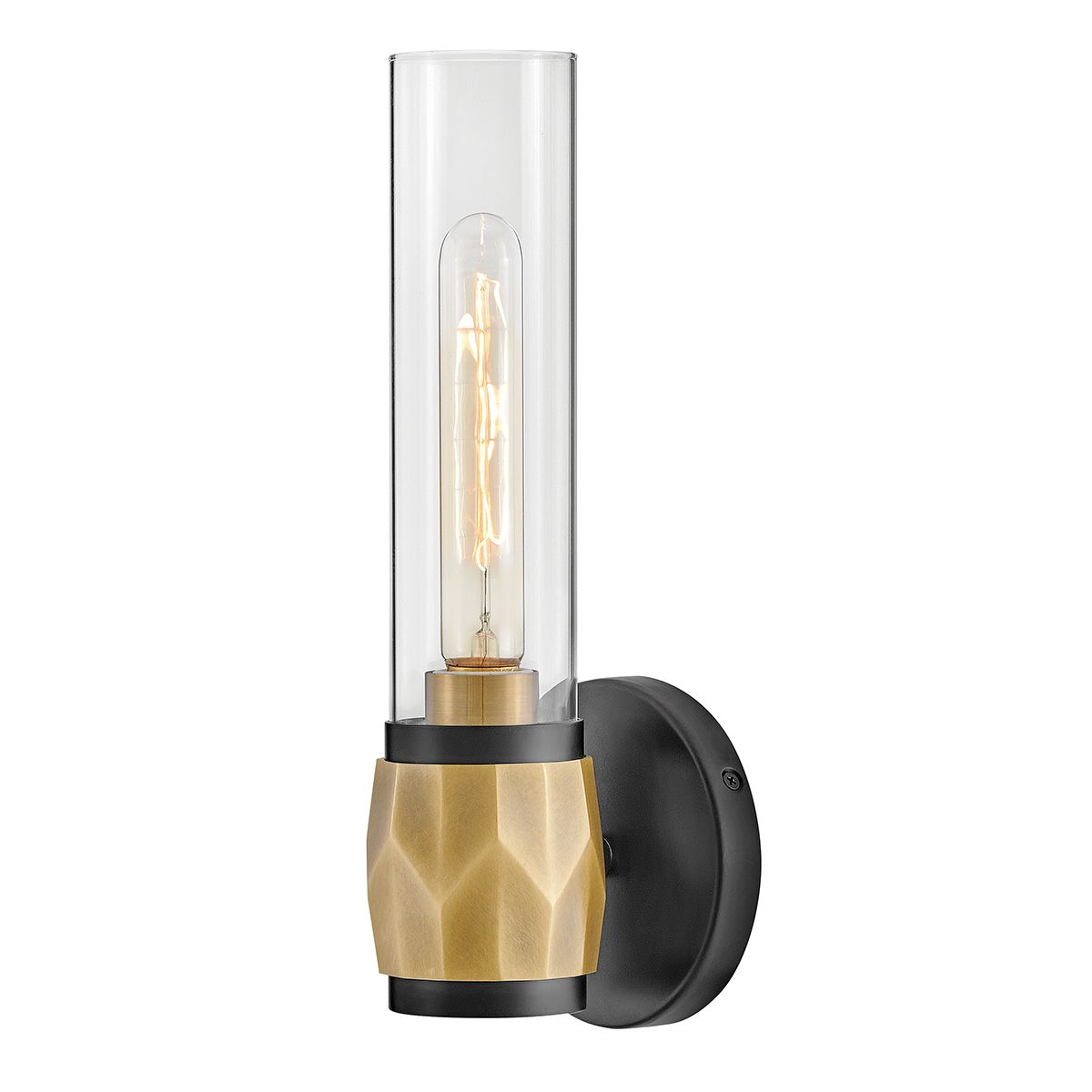 Ellison Black with Heritage Brass Wall Light. HK-ELLISON1-BK-HB by Hinkley