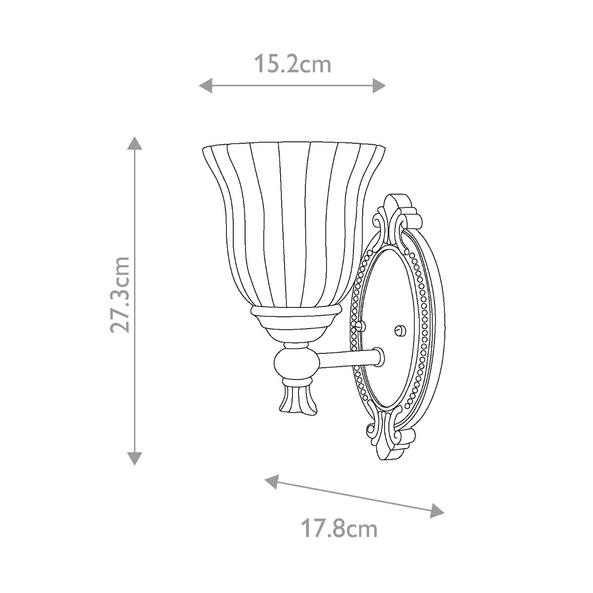 Hinkley Francoise Brass 1 Light Wall Light Elstead