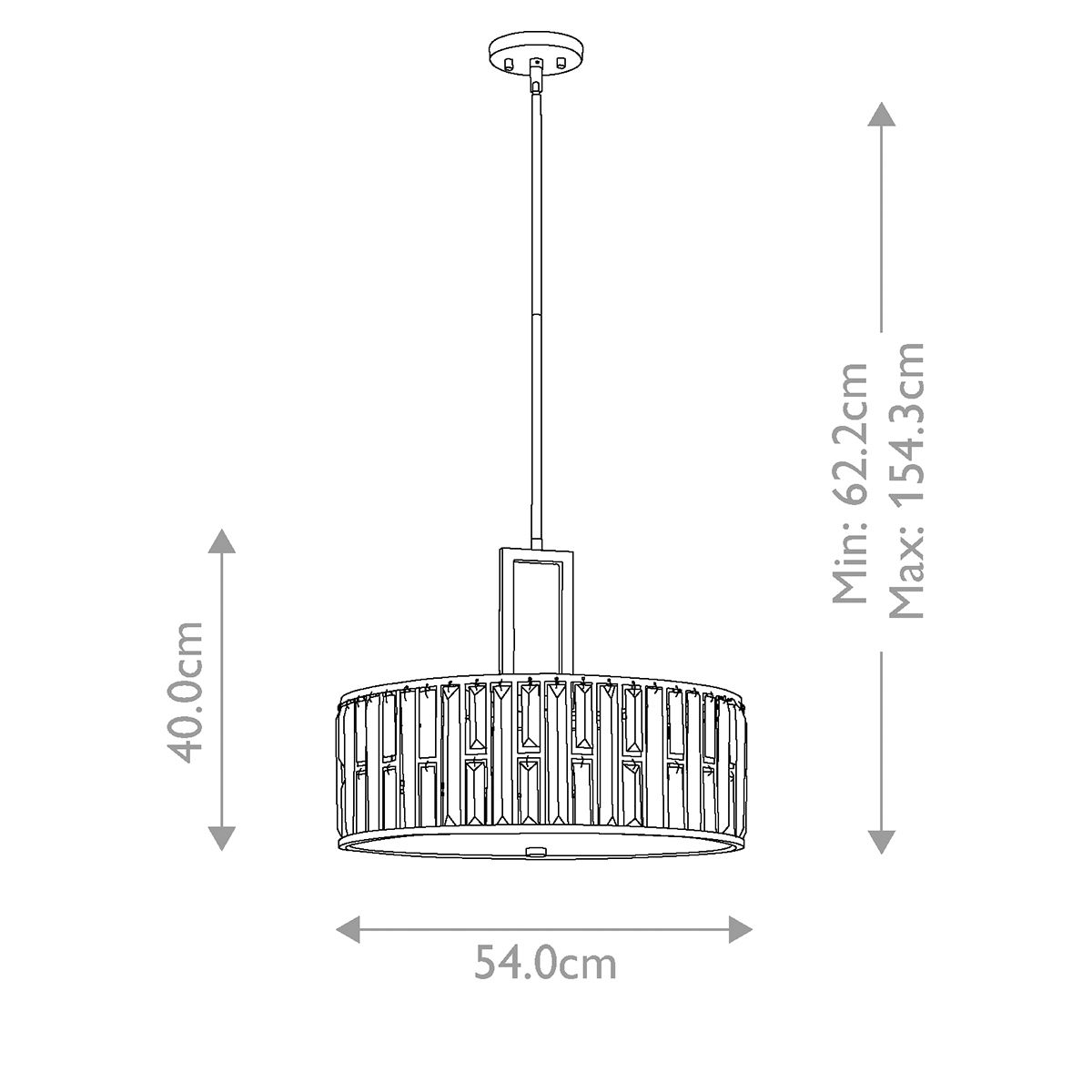 Hinkley Gemma 3 Light Silver Leaf Ceiling Pendant
