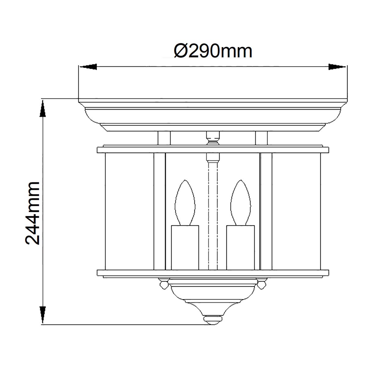 Hinkley Gentry Polished Brass Flush Mount Ceiling Light