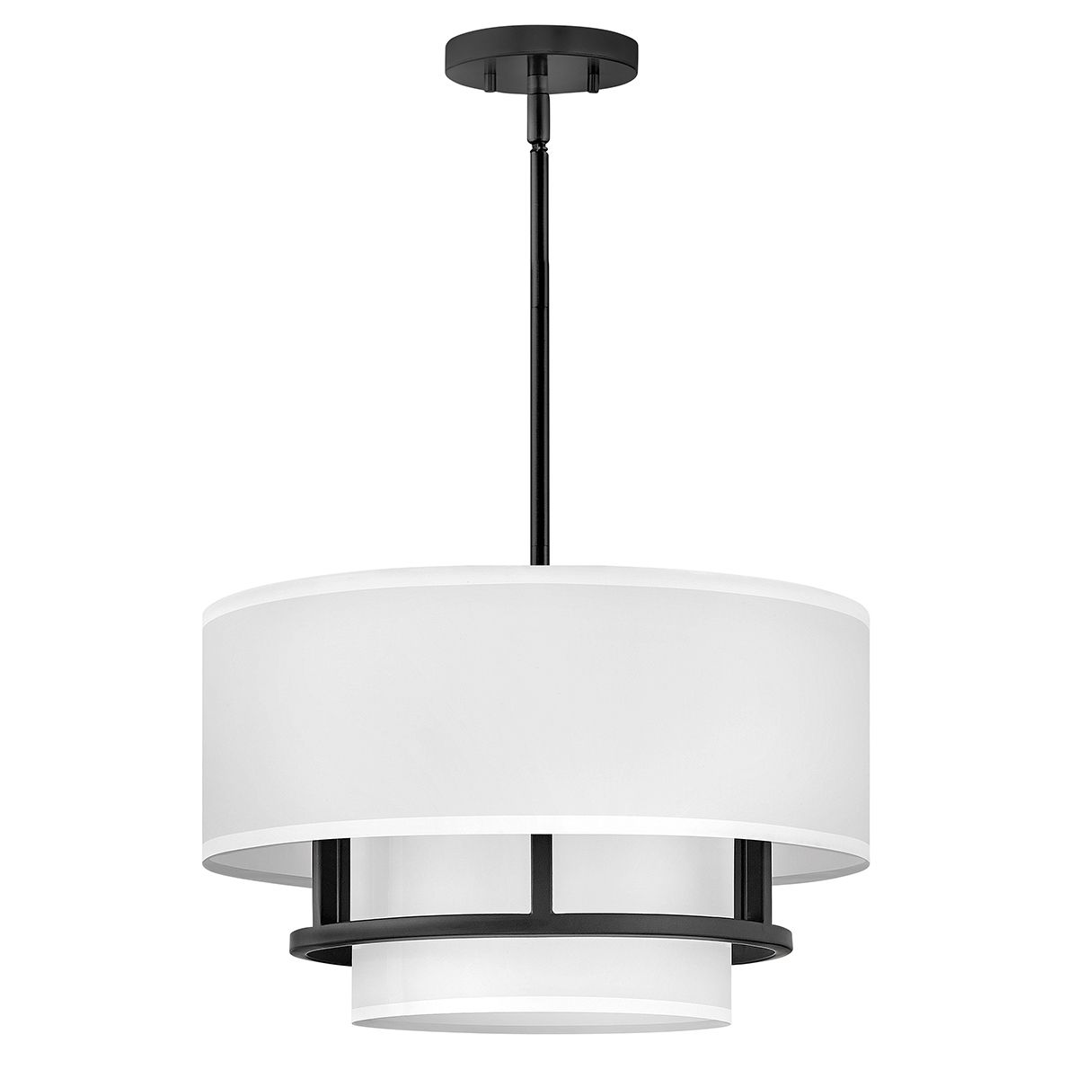 Graham 3 Light Black Semi Flush or Pendant Ceiling Light