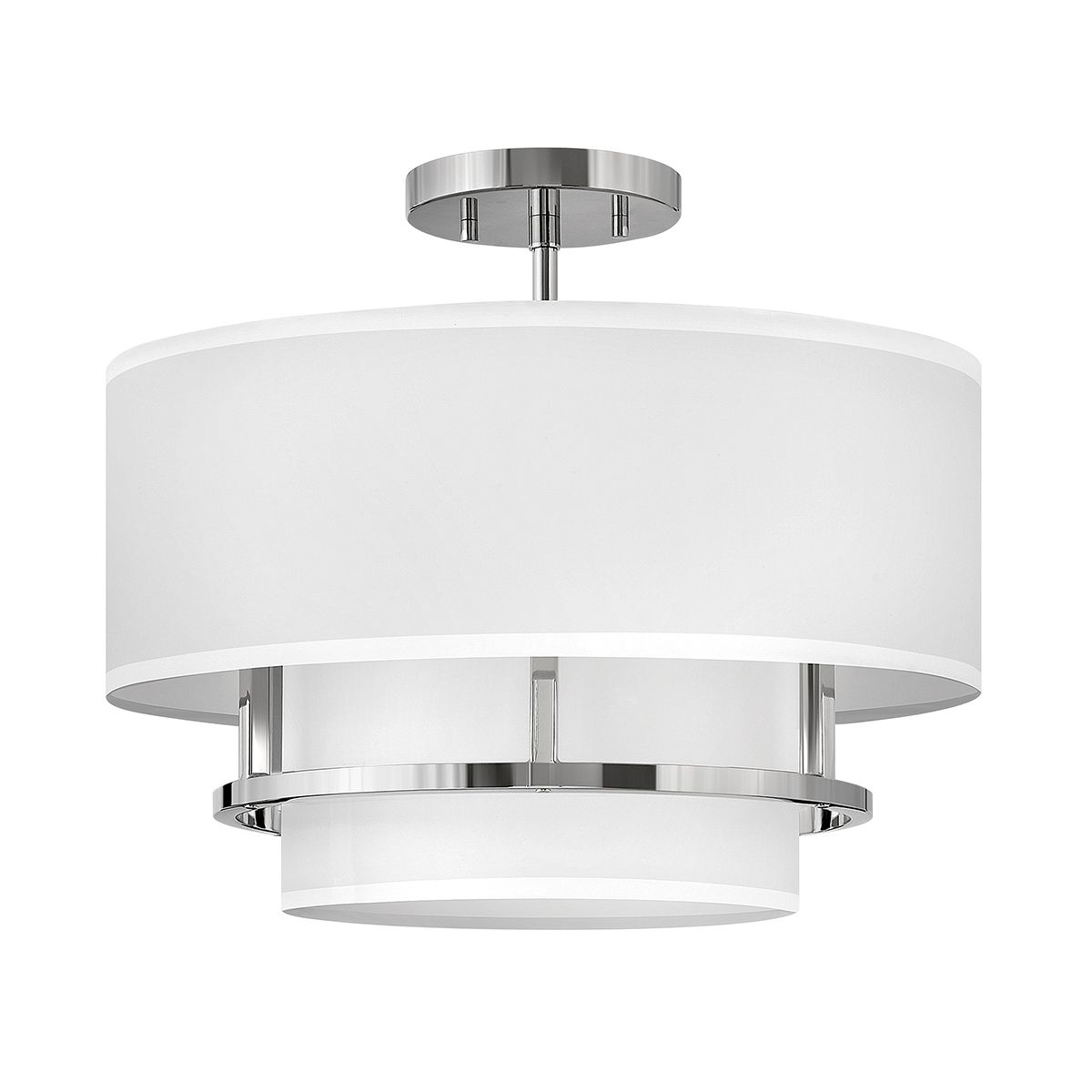Graham 3 Light Polished Nickel Living Room Semi Flush/Pendant Ceiling Light By Hinkley HK-GRAHAM-M-PN