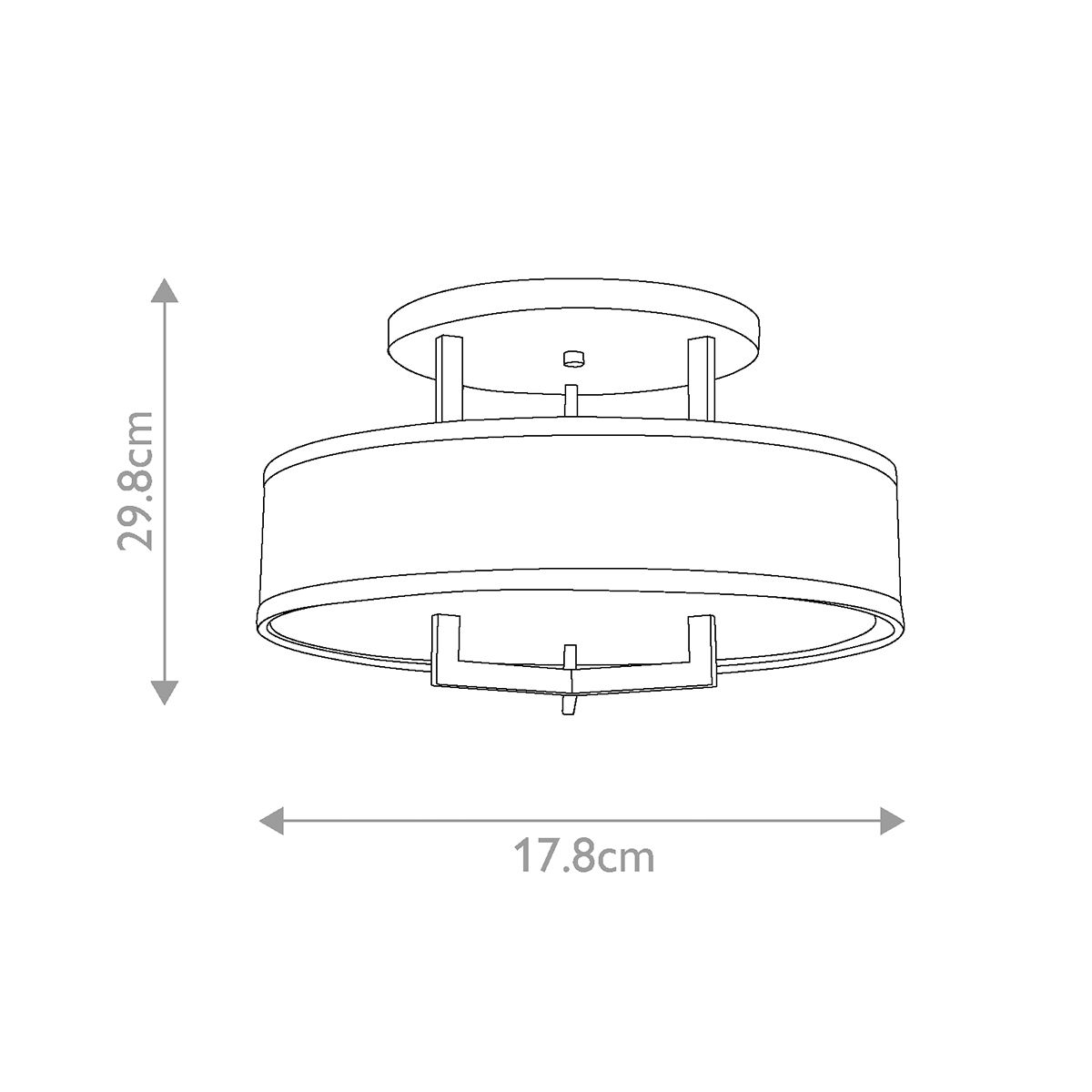 Hinkley Hampton Nickel Semi-Flush Ceiling Light