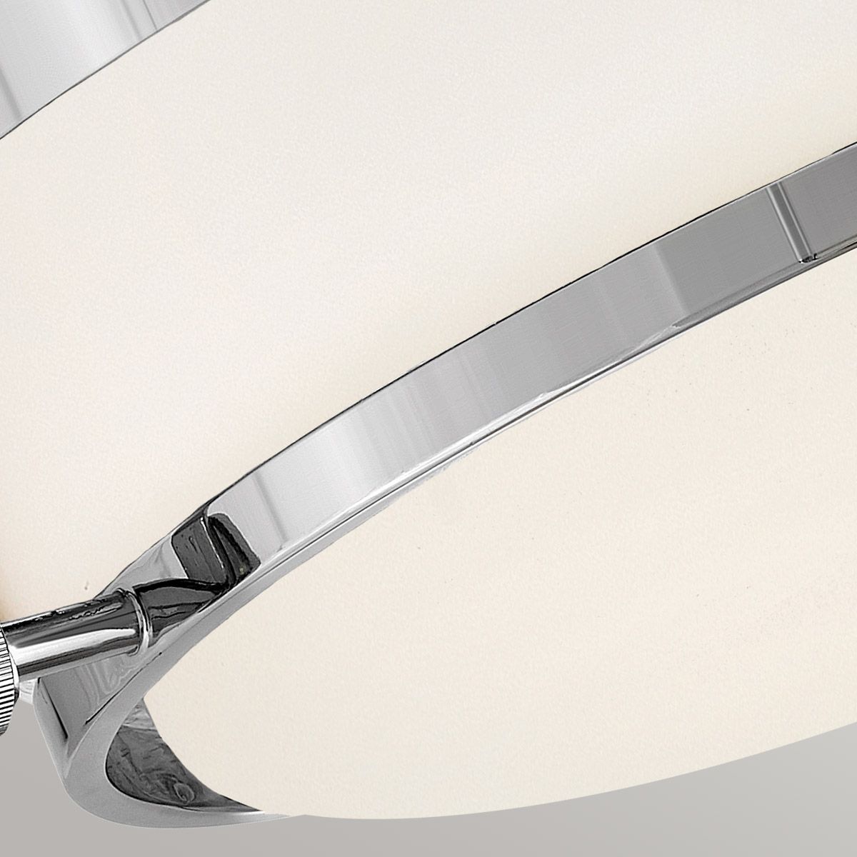 Harper 3 Light Polished Chrome Flush Ceiling Light Opal Glass Shade