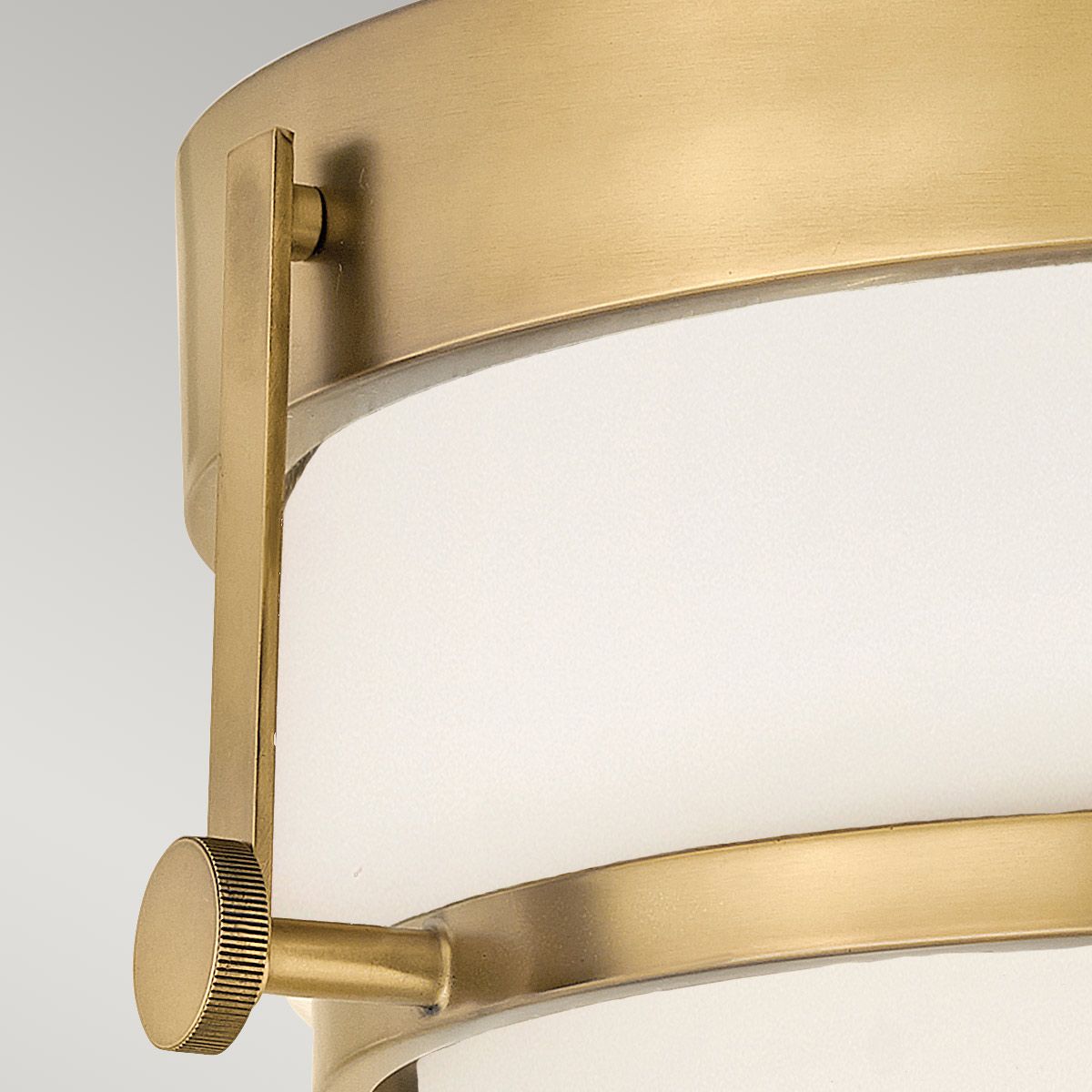 Harper 3 Light Brass Flush Ceiling Light Opal Glass Shade-warehouse-180926