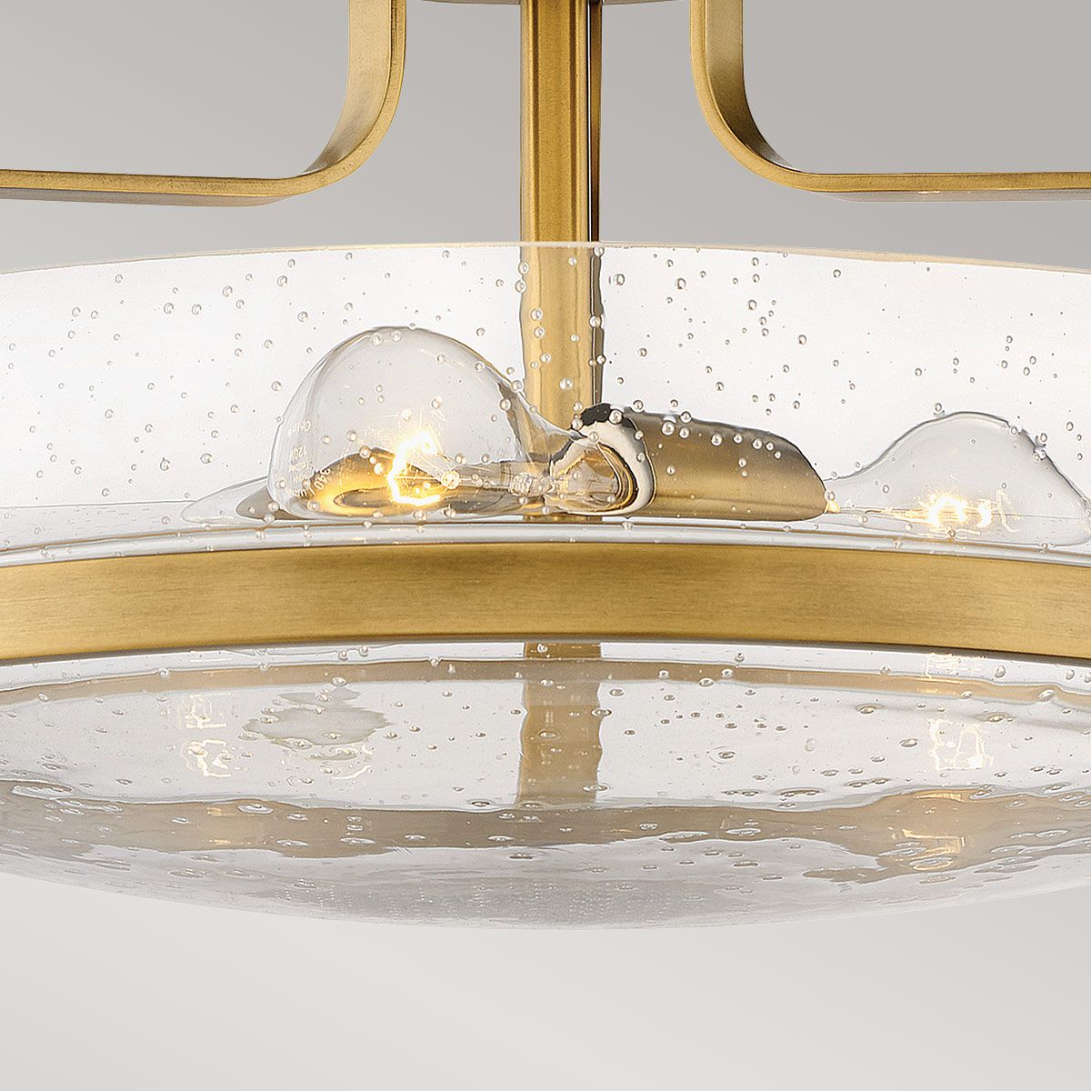 Harper 3 Light Brass Medium Semi-Flush Ceiling Light