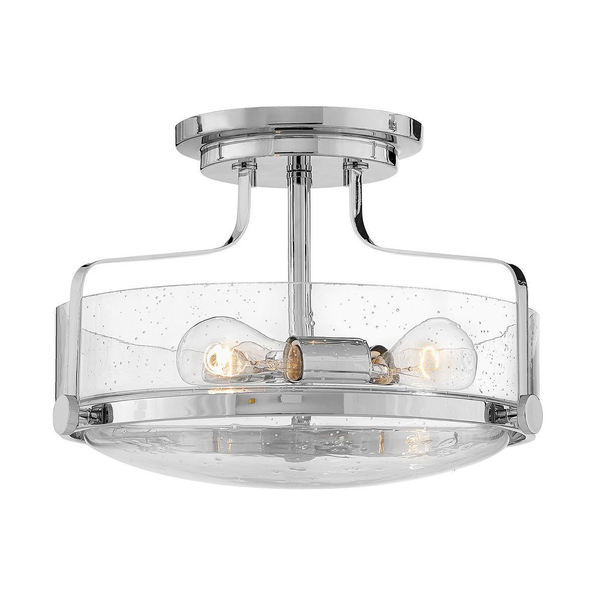 Harper 3 Light Polished Chrome Medium Semi-Flush Ceiling Light