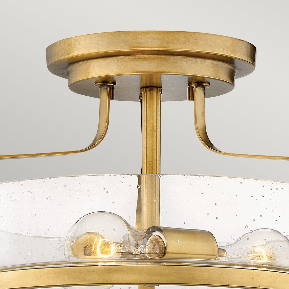 Harper 3 Light Brass Small Semi-Flush Ceiling Light