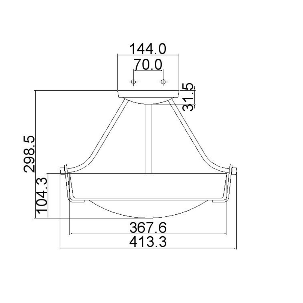 Hinkley Hathaway 2 Light Small Semi-flush Nickel Ceiling Light