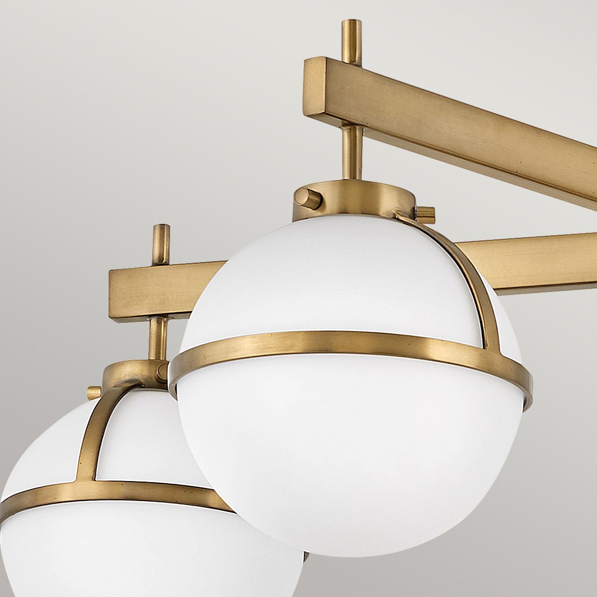 Hollis 5 Light Brass Semi-Flush Bathroom Ceiling Light with Opal Shades