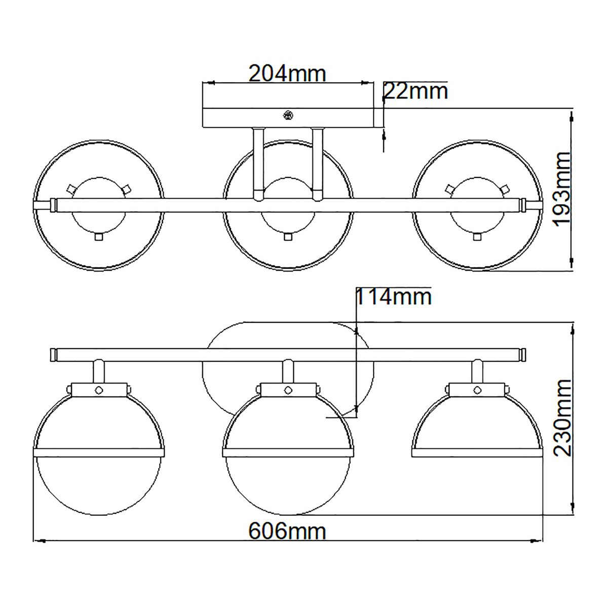 Hinkley Hollis 3 Light Black Seeded Glass Bathroom Wall Light