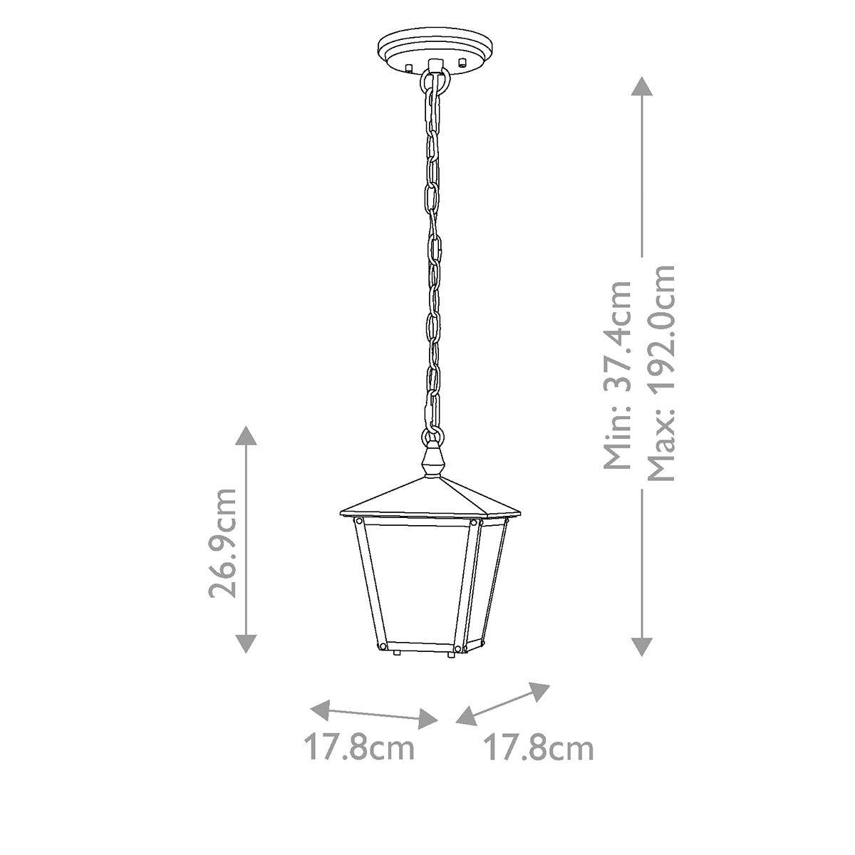 Hinkley Huntersfield Small Black Outdoor Chain Lantern
