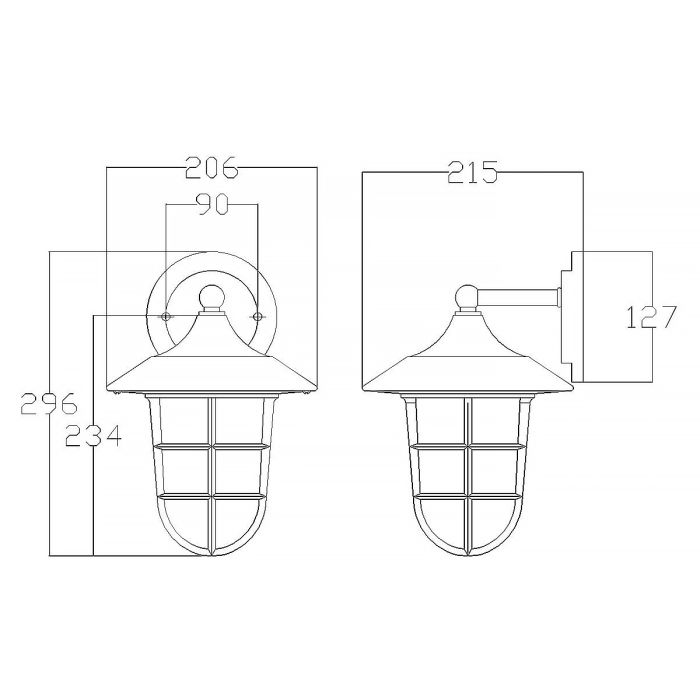 Hinkley Marina Silver Small Outdoor Wall Light