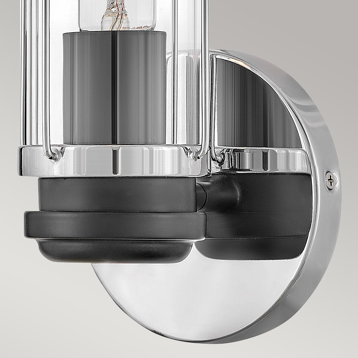 Masthead Polished Chrome & Black Bathroom Wall Light